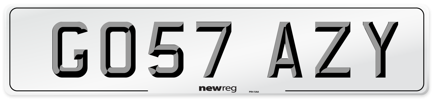 GO57 AZY Number Plate from New Reg